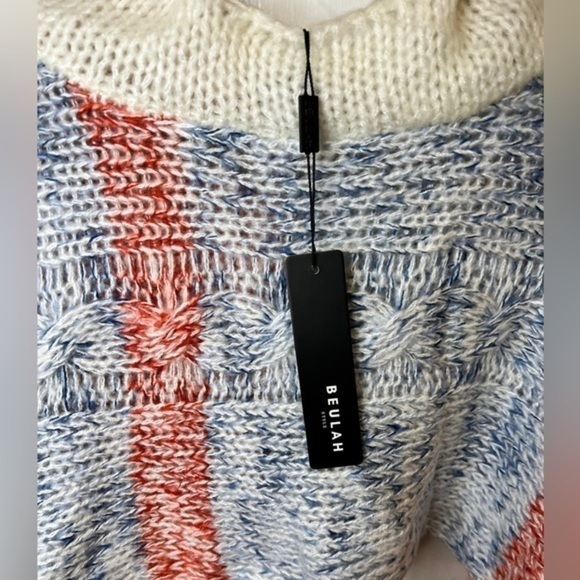 NWT Beuhla Style Lounge Around Cropped Sweater - Blue/combo Multi One size - Picture 8 of 9